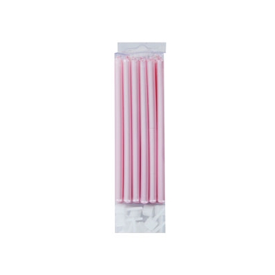Juego de 12 velas rosa perlado 10cm