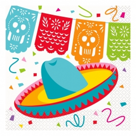 Juego de 16 Servilletas Fiesta Mexicana