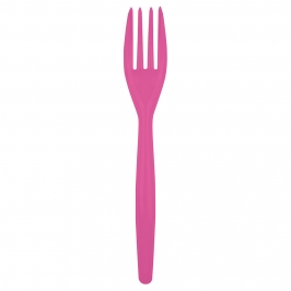Juego de 20 tenedores de plástico en fucsia