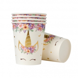 Juego de 6 Vasos Unicornio Arcoíris