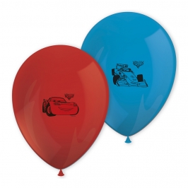 Juego de 8 globos de cars en tonos rojos y azules de 27 cm