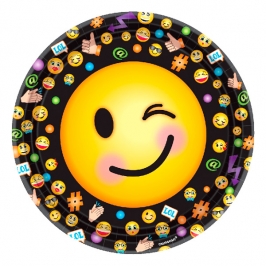 Juego de 8 Platos Emoticones / Emoji 23cm