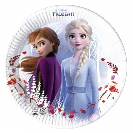 Juego de 8 Platos Frozen 2 Elsa y Anna 20 cm