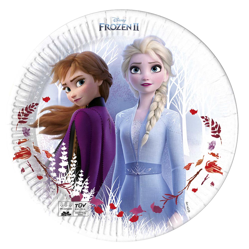 Juego de 8 Platos Frozen 2 Elsa y Anna 23 cm