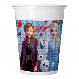 Juego de 8 Vasos de Plástico Frozen 2