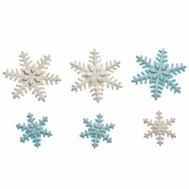 Juego de 9 copos de nieve de azúcar