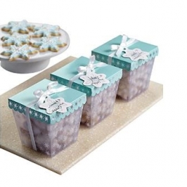 Kit de 3 cajitas para dulces copos de nieve