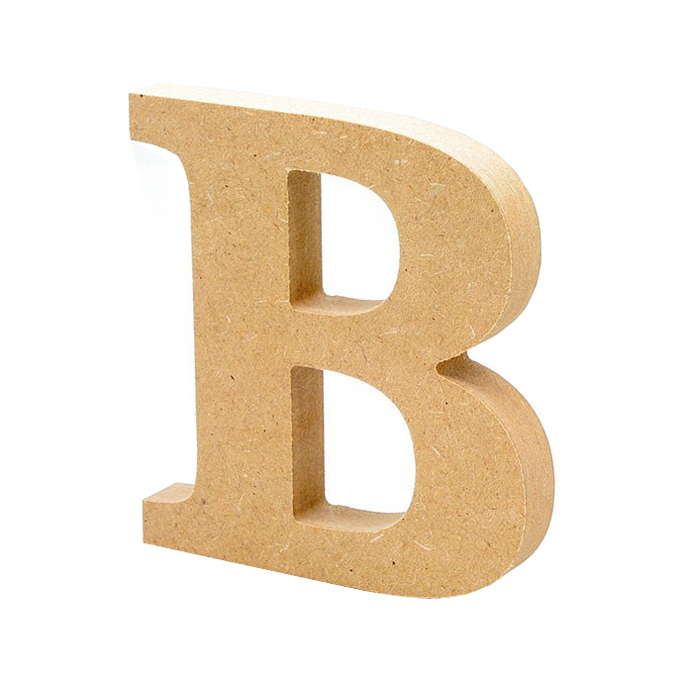 Muchas de las pequeñas letras de madera que componen la letra B