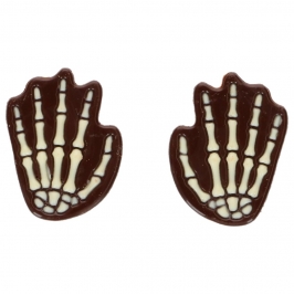 Manos de esqueleto de chocolate para decorar tartas Halloween