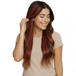 Mechones Rojos Brillantes 50 cm – Pack 3 uds