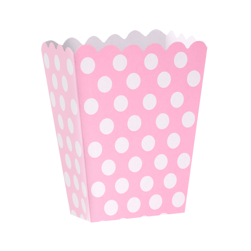 Mini Caja para Palomitas Rosa con Lunares Blancos - My Karamelli