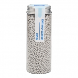 Mini Perlas de Azúcar Plateadas 2mm para decorar tartas y dulces
