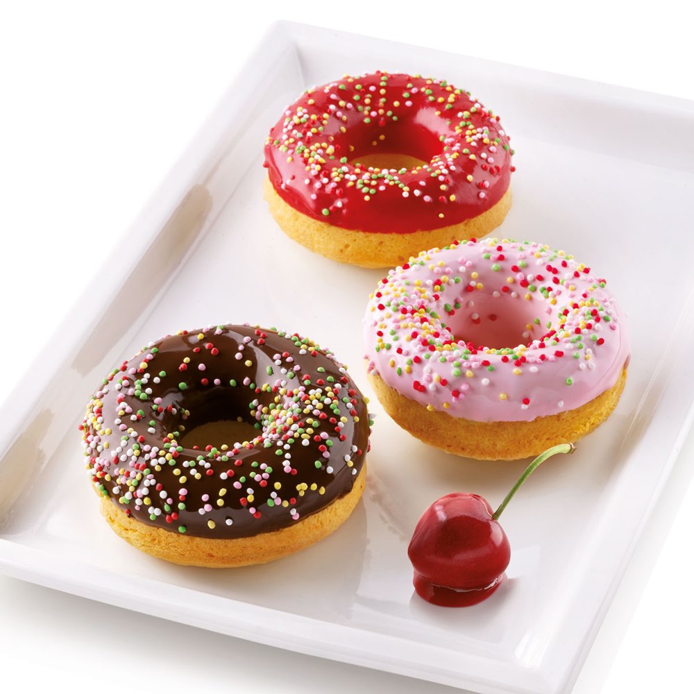 2 Unidades Moldes de Silicona para Hacer Donuts - Moldes Silicona Reposteria con 6 Cavidades Antiadherentes Molde Donuts Silicona con Grado Alimenticio para Horno,Microondas 