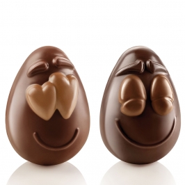 Molde para Chocolate Huevos Sonrientes 3D
