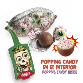 Ojos Halloween de chocolate rellenos de popping candy 75 gr