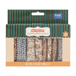 Pack 30 Sprinkles Surtidos Metálicos 180 g - PME Pack 30 Sprinkles Surtidos Metálicos 180 g - PME