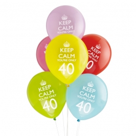 Pack 8 globos Keep Calm 40th