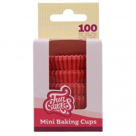 Pack de 100 cápsulas mini cupcakes rojas FunCakes