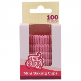 Pack de 100 cápsulas mini cupcakes rosa claro FunCakes