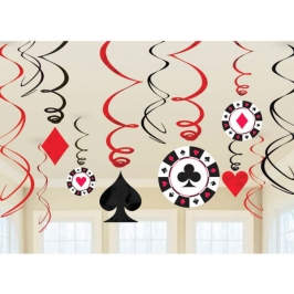 Pack de 12 Decoraciones colgantes Poker