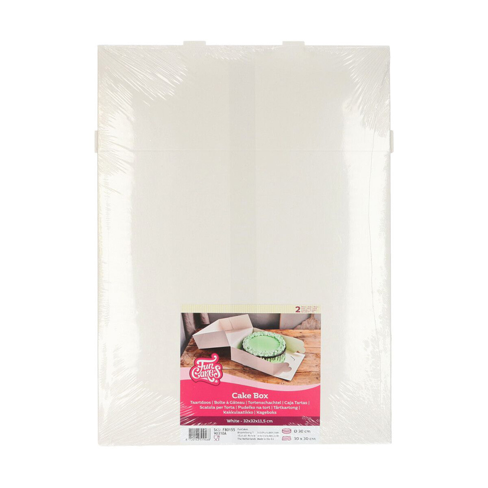 Pack de 2 cajas para tarta Blancas 32 x 32 cm
