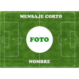 Papel Comestible Campo de Fútbol A4 con Foto y Mensaje Personalizados