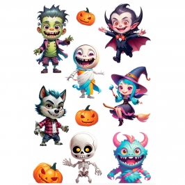 Pegatinas Infantiles Halloween – Diseños Monstruos