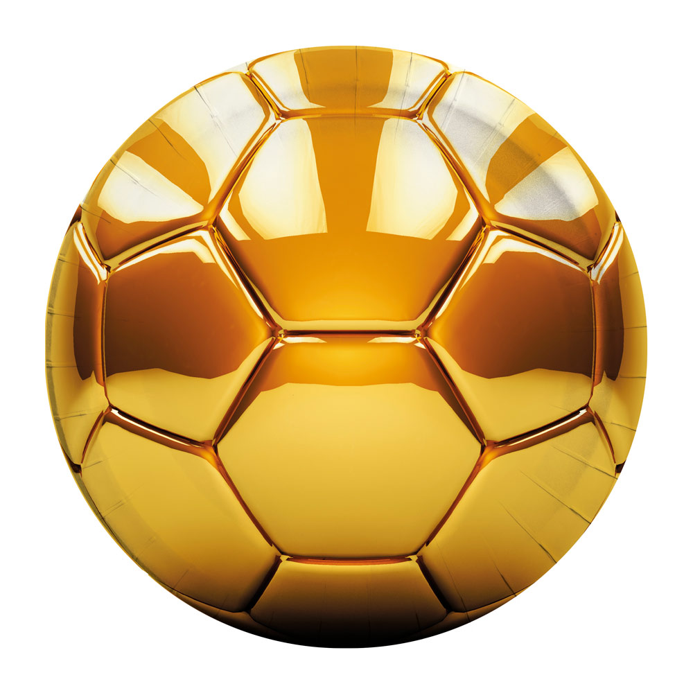 Желтый футбольный мяч