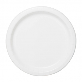 Platos Ecológicos de Papel Blanco 23 cm – Pack 16 uds