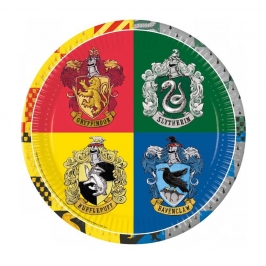 Platos de Papel Harry Potter Hogwarts Houses 8 ud 23 cm