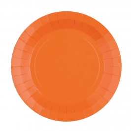 Platos de Papel Naranja 22,5 cm 10 ud