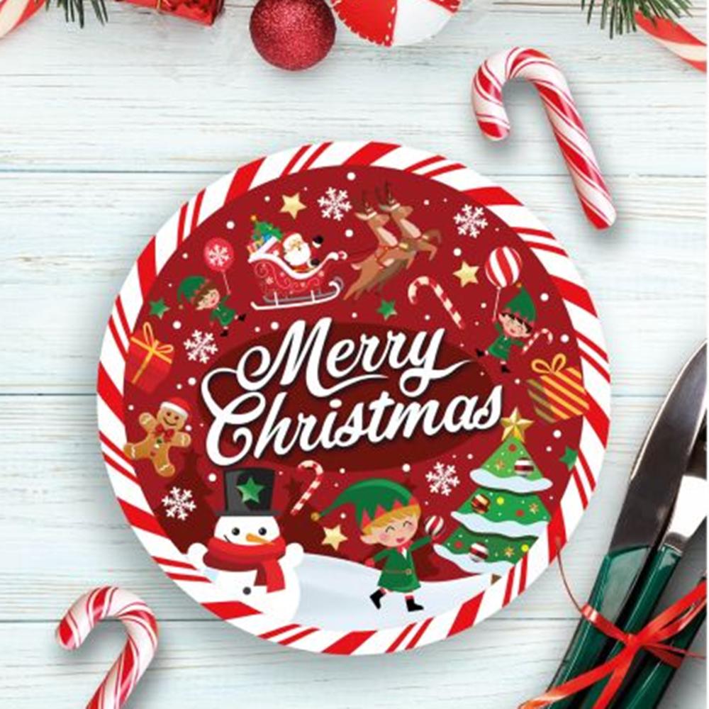 Platos Desechables Merry Christmas 23 cm - 6 ud Platos Desechables Merry Christmas 23 cm - 6 ud