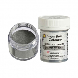 Purpurina Comestible en Polvo Dark Silver 10 gr - Sugarflair