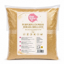Purpurina en polvo dorada brillante Profesional 1kg
