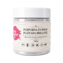 Purpurina en polvo plateada brillante Pastkolor 100 g