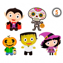 Set 5 Decoraciones Personajes Halloween