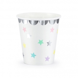 Set 6 vasos blancos con estrellas de 180 ml
