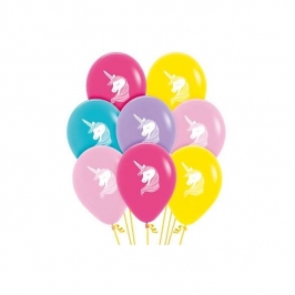 Set de 12 Globos Unicornio Colores Surtidos 30 cm