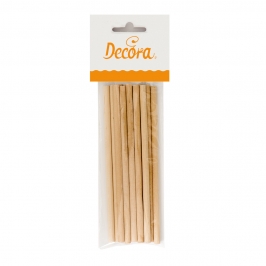 Set de 12 palitos de madera de abedul para usar con dulces 30 cm
