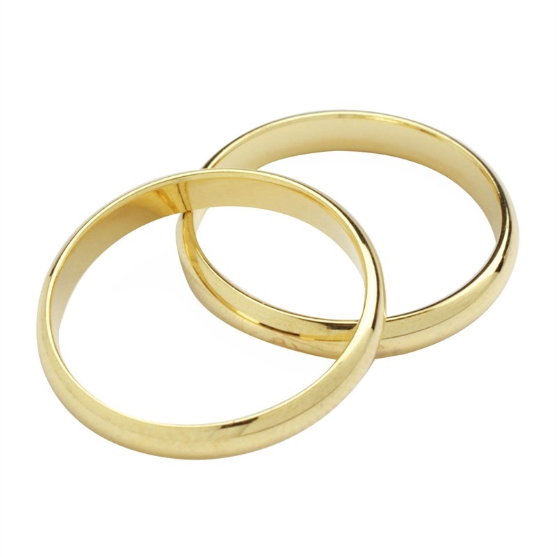 Barcelona Penetración Lógicamente Set de 2 anillos de boda dorados - My Karamelli