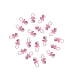 Set de 20 mini chupetes de bebé en color rosa de 2,5 cm