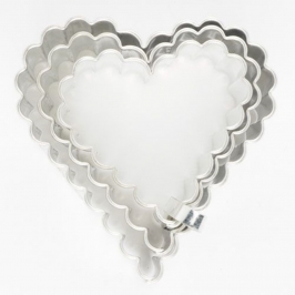 Set de 3 cortadores metálicos forma Corazón