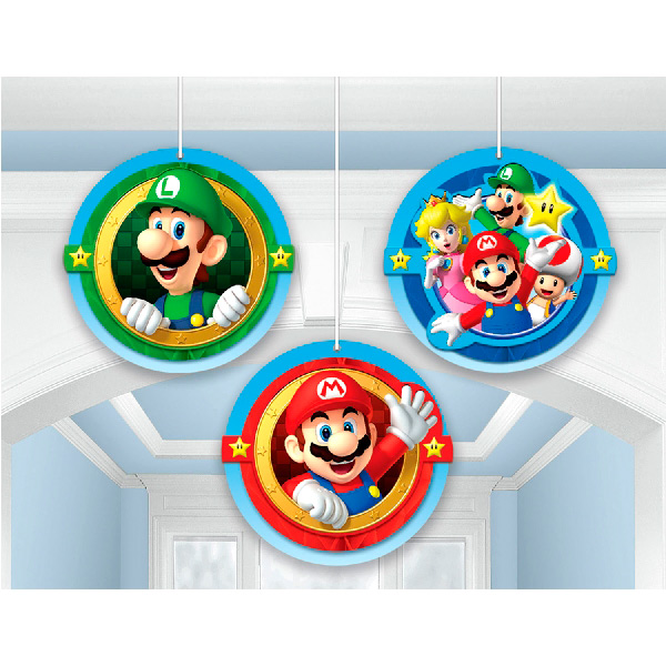 Set de 3 Decoraciones Colgantes Súper Mario