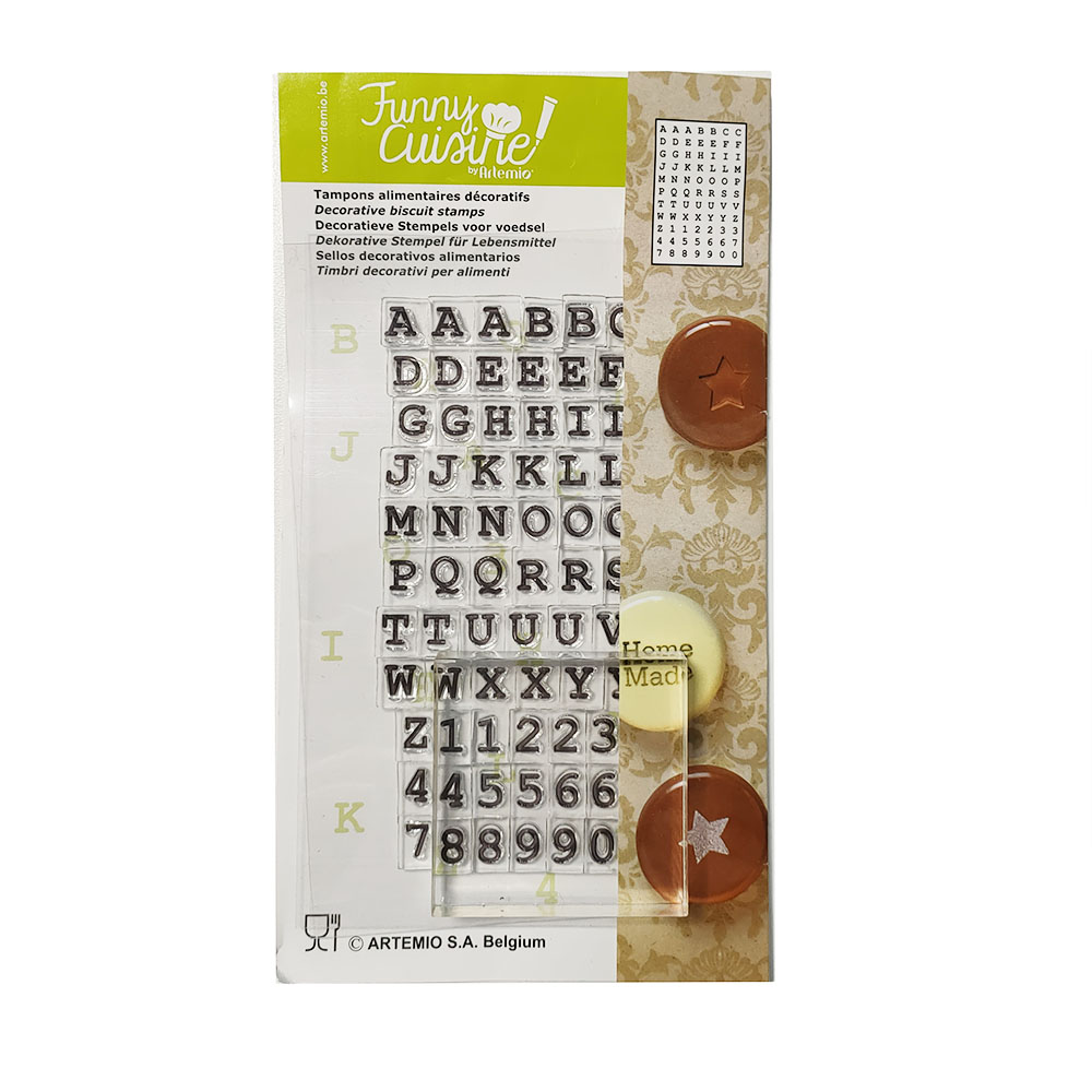 Sellos abecedario con letras y números