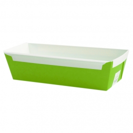 Set de 5 moldes de papel rectangular color verde 17x8x5cm