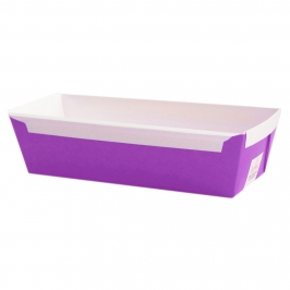 Set de 5 moldes de papel rectangular color violeta 26,5x10x7cm