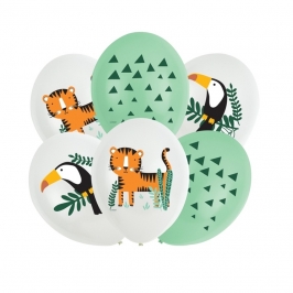 Set de 6 Globos Animales de la Selva 27,5 cm