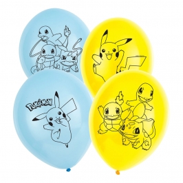Set de 6 globos de látex de Pokémon