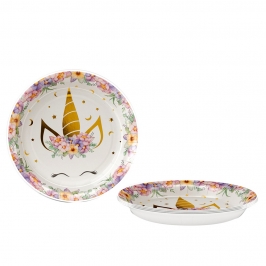 Set de 6 Platos Unicornio 17 cm
