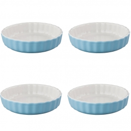 Set 4 Moldes de Cerámica Color Azul para Tartaletas 12,5 cm